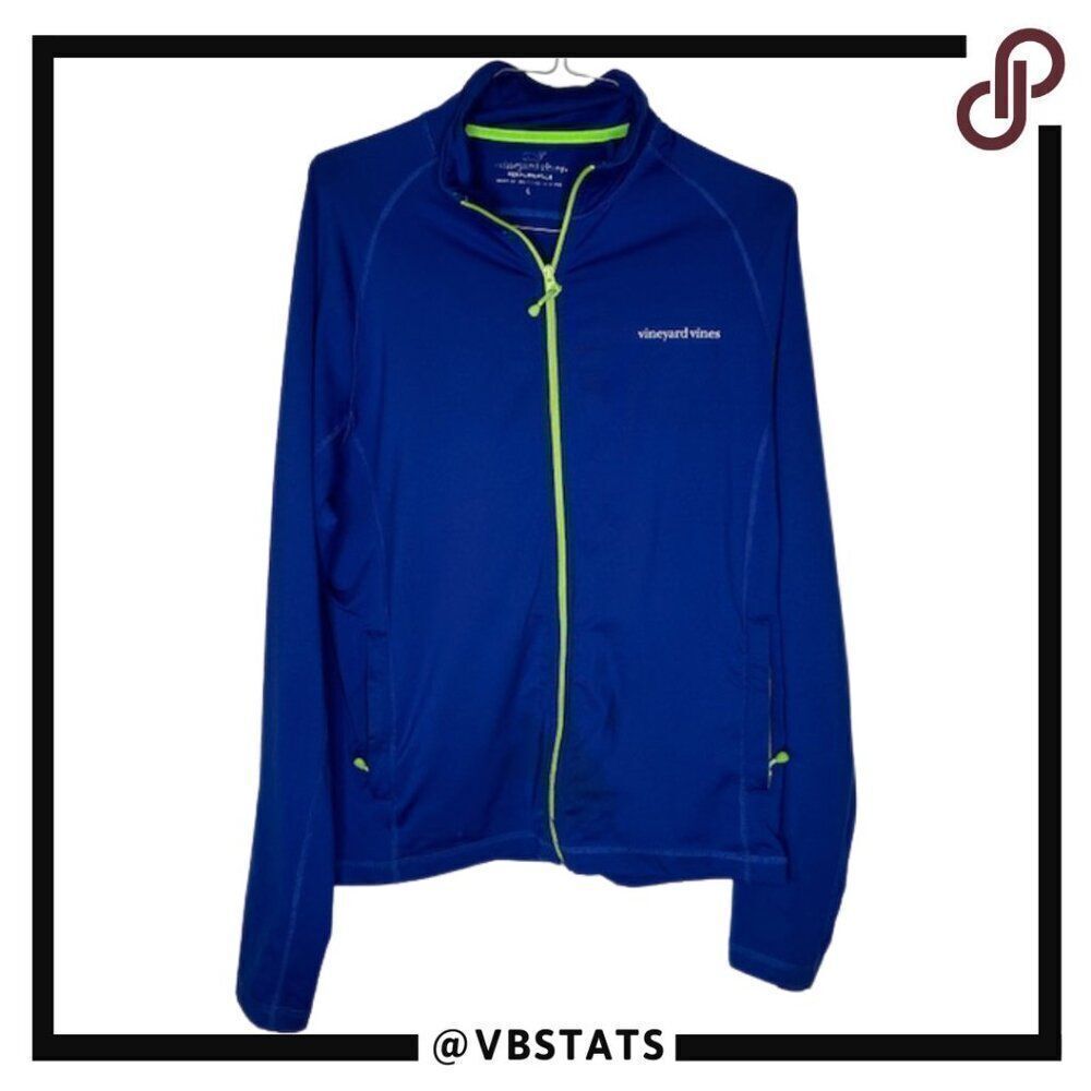 Vineyard Vines Performance Men's Full Zip‎ Lightweight Jacket Size Large in Blue